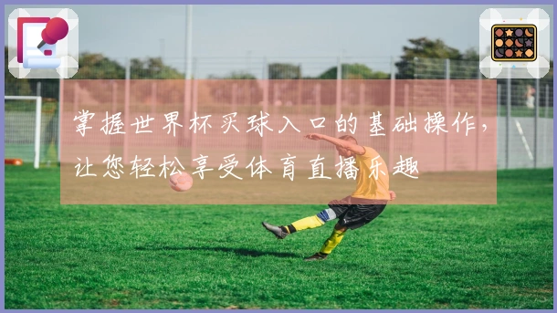 掌握世界杯买球入口的基础操作，让您轻松享受体育直播乐趣